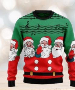 Christmas Santa Claus And Music Notes Ugly Christmas Sweater 3D Gift Christmas Funny