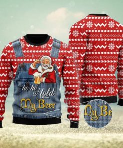 Christmas Santa Ho Ho Hold My Beer 3d All Over Print Ugly Christmas Sweater