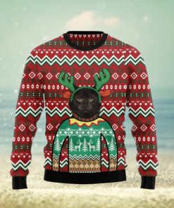 Christmas Ugly Sweater Awesome Black Cat Funny Gift For Men And Women