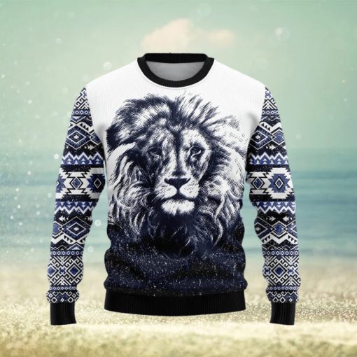 Christmas Ugly Sweater Awesome Lion Funny Gift For Men And Women