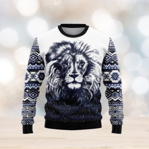 Christmas Ugly Sweater Awesome Lion Funny Gift For Men And Women