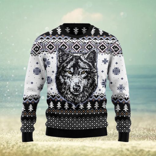 Christmas Ugly Sweater Awesome Wolf Funny Gift For Men And Women