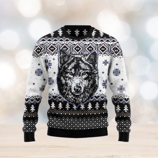 Christmas Ugly Sweater Awesome Wolf Funny Gift For Men And Women