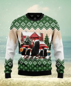 Christmas Ugly Sweater Black Cat Let It Snow Funny Sweater Gift For Men And Women