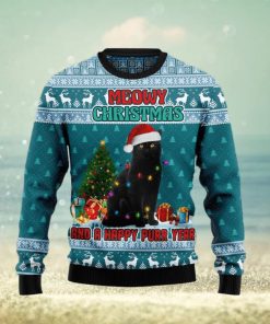 Christmas Ugly Sweater Black Cat Meomy Christmas Happy Purr Year Funny Sweater Gift For Men And Women