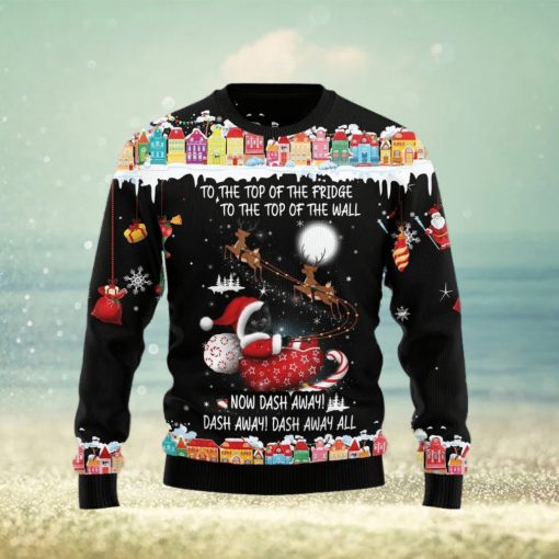 Christmas Ugly Sweater Black Cat Sleigh Christmas Funny Sweater Gift For Men And Women