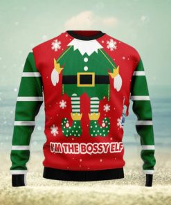 Christmas Ugly Sweater Bossy Elf Funny Sweater Gift For Men And Women