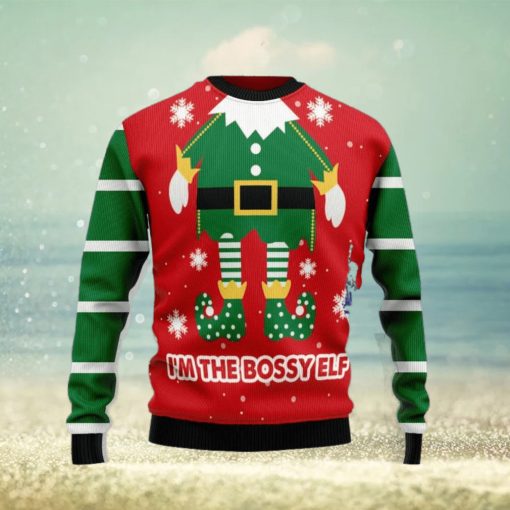 Christmas Ugly Sweater Bossy Elf Funny Sweater Gift For Men And Women