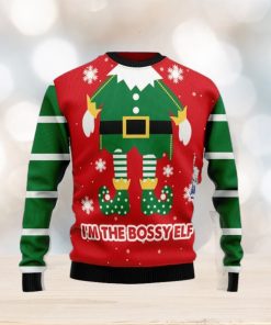 Christmas Ugly Sweater Bossy Elf Funny Sweater Gift For Men And Women