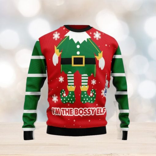 Christmas Ugly Sweater Bossy Elf Funny Sweater Gift For Men And Women