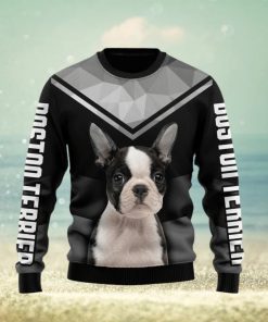 Christmas Ugly Sweater Boston Terrier Funny Sweater Gift For Men And Women