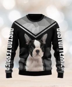 Christmas Ugly Sweater Boston Terrier Funny Sweater Gift For Men And Women