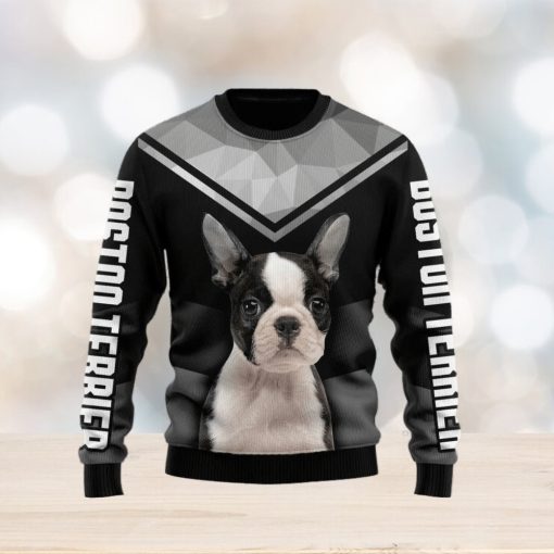 Christmas Ugly Sweater Boston Terrier Funny Sweater Gift For Men And Women