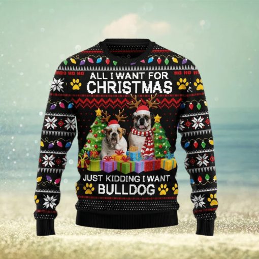 Christmas Ugly Sweater Bulldog Christmas Funny Sweater Gift For Men And Women