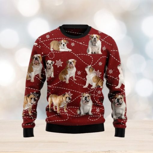 Christmas Ugly Sweater Bulldog Xmas Funny Sweater Gift For Men And Women