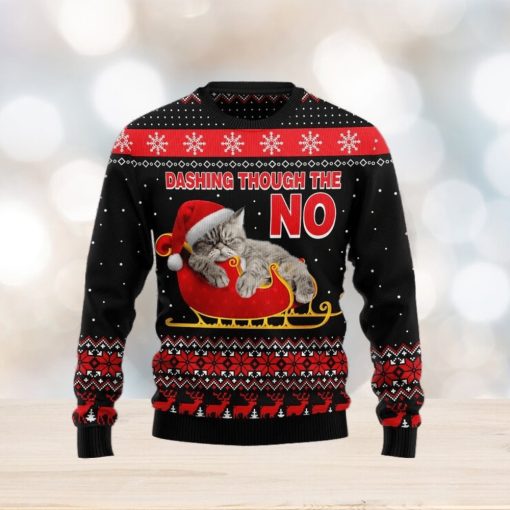 Christmas Ugly Sweater Cat Dashing Funny Sweater Gift For Men And Women