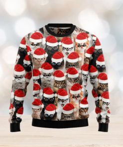 Christmas Ugly Sweater Cat Glasses Funny Sweater Gift For Men And Women