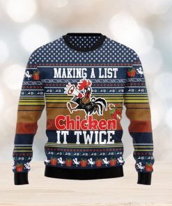 Christmas Ugly Sweater Chicken It Twice Funny Sweater Gift For Men And Women