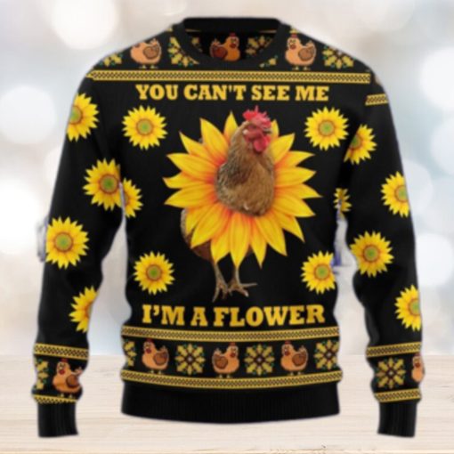 Christmas Ugly Sweater Chicken Sunflower Funny Sweater Gift For Men And Women