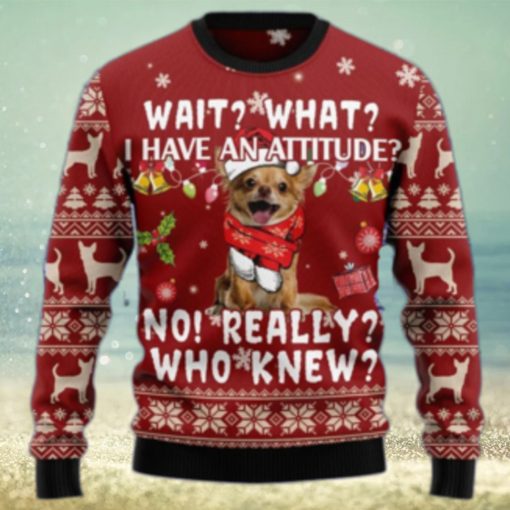 Christmas Ugly Sweater Chihuahua Attitude Funny Sweater Gift For Men And Women