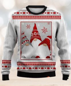 Christmas Ugly Sweater Christmas Gnome Print Crew Neck Sweatshirt Christmas