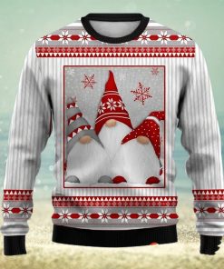 Christmas Ugly Sweater Christmas Gnome Print Crew Neck Sweatshirt Christmas