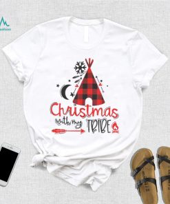 Christmas With My Tribe Red Plaid Family Matching Outfit T shirt