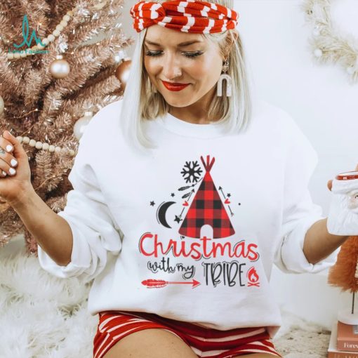 Christmas With My Tribe Red Plaid Family Matching Outfit T shirt