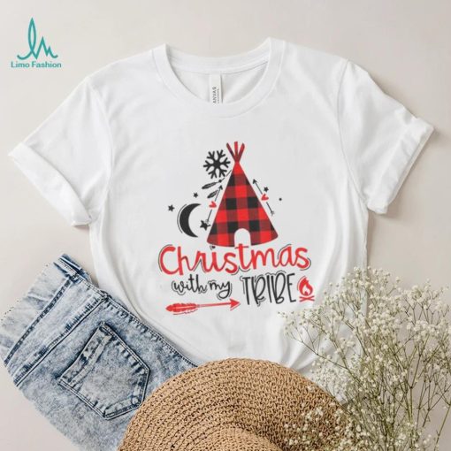 Christmas With My Tribe Red Plaid Family Matching Outfit T shirt
