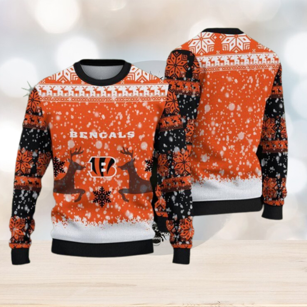 Cincinnati Bengals Fans Reindeers Pattern Ugly Christmas Sweater