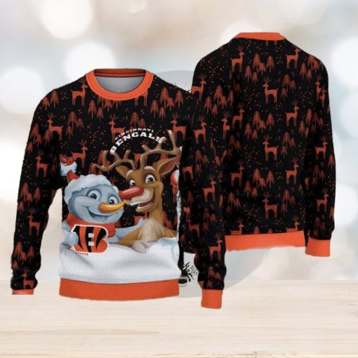 Cincinnati Bengals Fans Reindeer Snowfall Knitted Christmas Sweater