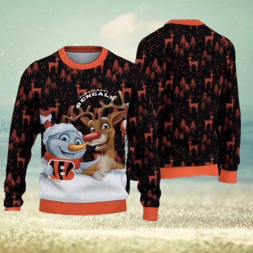 Cincinnati Bengals Fans Reindeer Snowfall Knitted Christmas Sweater