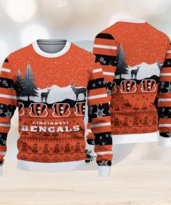 Cincinnati Bengals Fans Reindeers Pattern Ugly Christmas Sweater Gift