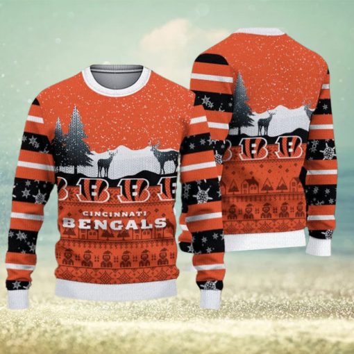 Cincinnati Bengals Fans Reindeers Pattern Ugly Christmas Sweater Gift