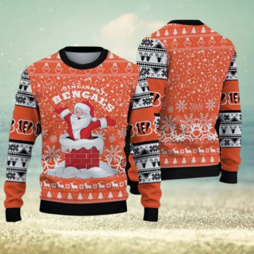 Cincinnati Bengals Fans Santa Claus Pattern Ugly Christmas Sweater Gift