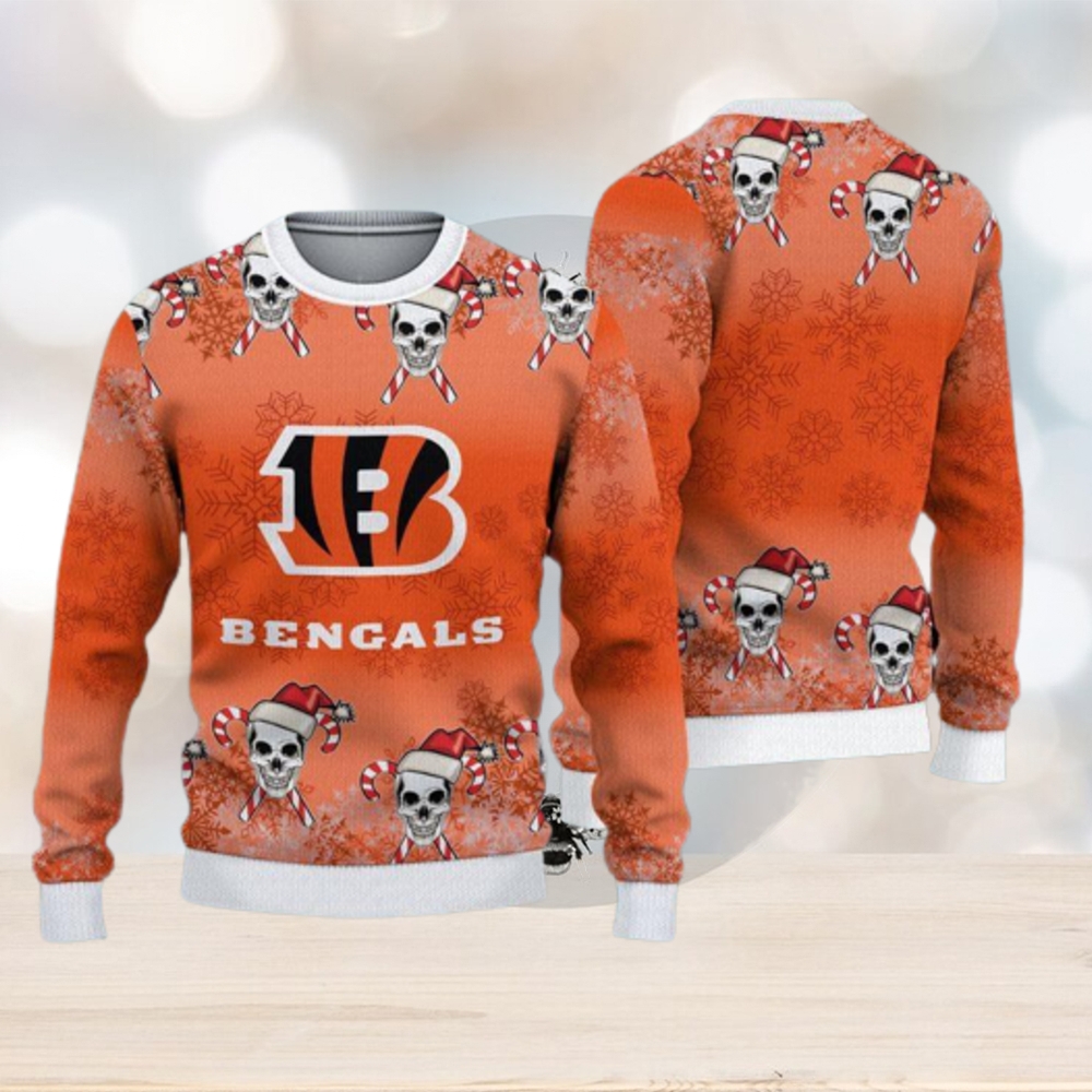 Cincinnati Bengals Fans Skull Cookies Ugly Christmas Sweater - Freedomdesign