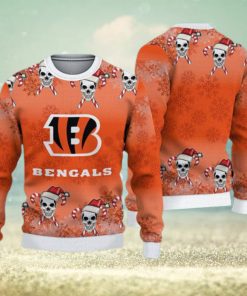 Cincinnati Bengals Fans Skull Cookies Ugly Christmas Sweater