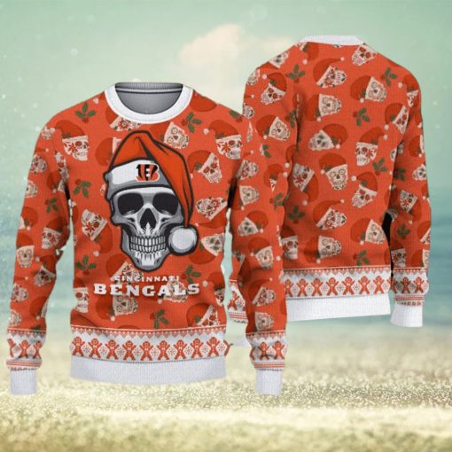 Cincinnati Bengals Fans Skull Sleigh Knitted Christmas Sweater