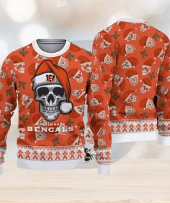 Cincinnati Bengals Fans Skull Sleigh Knitted Christmas Sweater