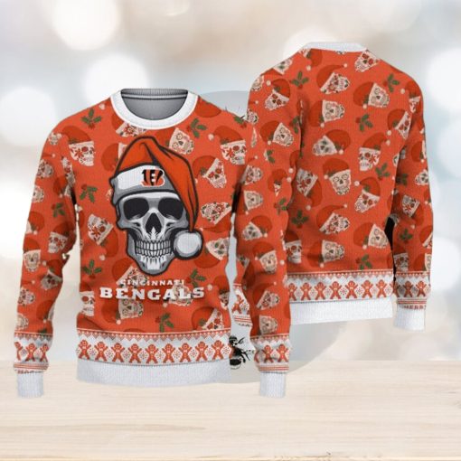 Cincinnati Bengals Fans Skull Sleigh Knitted Christmas Sweater