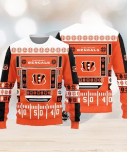 Cincinnati Bengals Teams Ball Snowfalke Pattern Knitted Sweater For Christmas