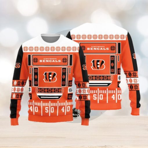 Cincinnati Bengals Teams Ball Snowfalke Pattern Knitted Sweater For Christmas