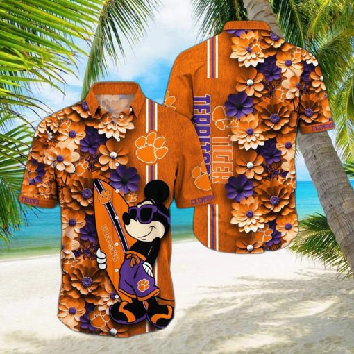 Clemson Tigers Aloha Mick Pattern Hawaiian Shirt For Fans