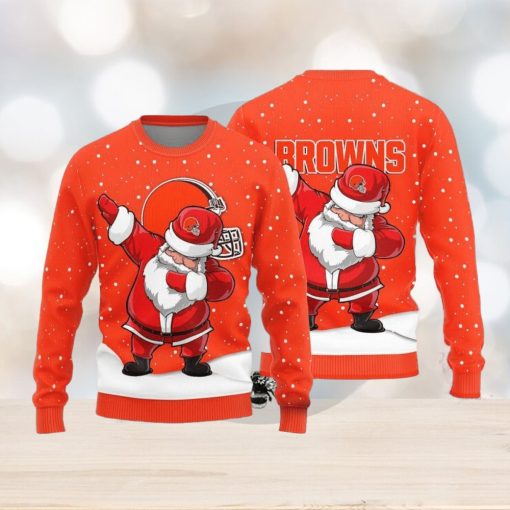 Cleveland Browns Dab Santa Ugly Christmas Sweater