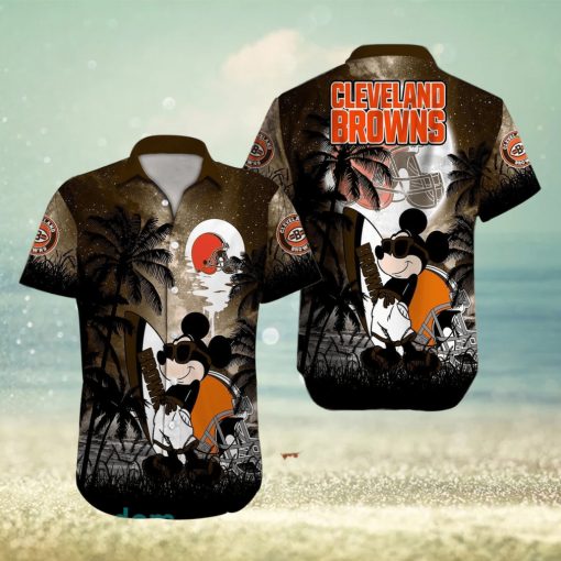 Cleveland Browns NFL Team Logo Baby Yoda Hawaiian Shirt