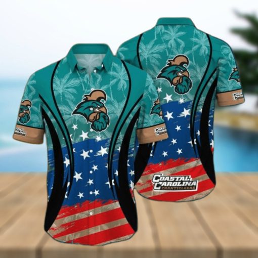 Coastal Carolina Chanticleers NCAA Flag American Hawaiian Shirt Short Sleeve