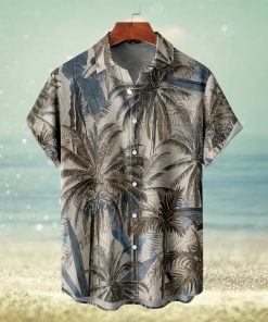 Coconut Tree Print Men s Casual Short Sleeve Hawaiian Shirt Men s Shirt For Summer Vacation Resort Tops For Men