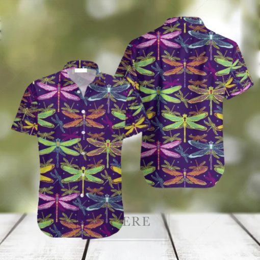 Colorful Dragonflies Insect Aloha Hawaiian Shirts