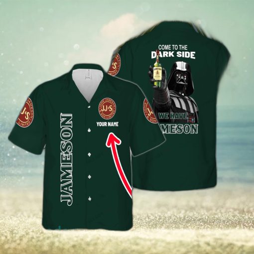 Come To The Dark Side We Have Jameson Irish Whiskey Souvenir Custom Name Hawaiian Shirt Love Beer Gift