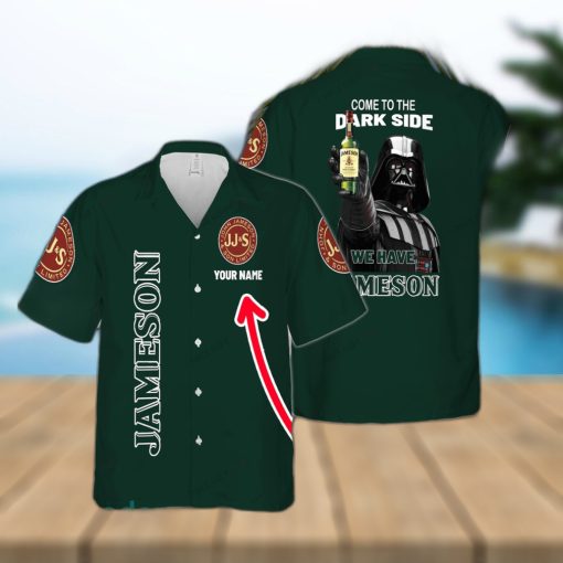 Come To The Dark Side We Have Jameson Irish Whiskey Souvenir Custom Name Hawaiian Shirt Love Beer Gift